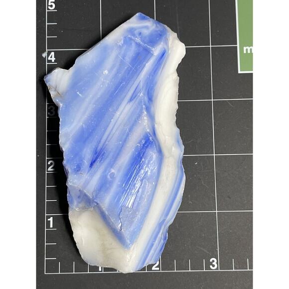 Cobalt Blue Milk Glass Art Glass Cullet Layered Slag #5L131 - Picture 6 of 6
